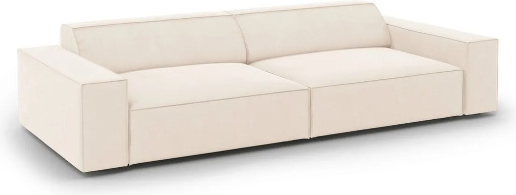Canapea 3 locuri, Jodie, Micadoni Home, BL, 204x102x70 cm, catifea, bej deschis