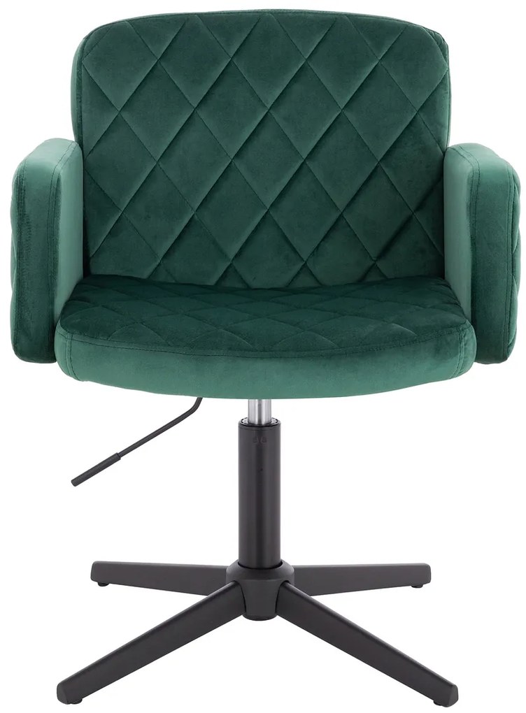 HR802CROSS Scaun Verde din Catifea cu Bază Neagră