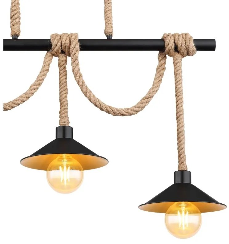 Lustra suspendata cu 3 pendule design industrial DIANA negru