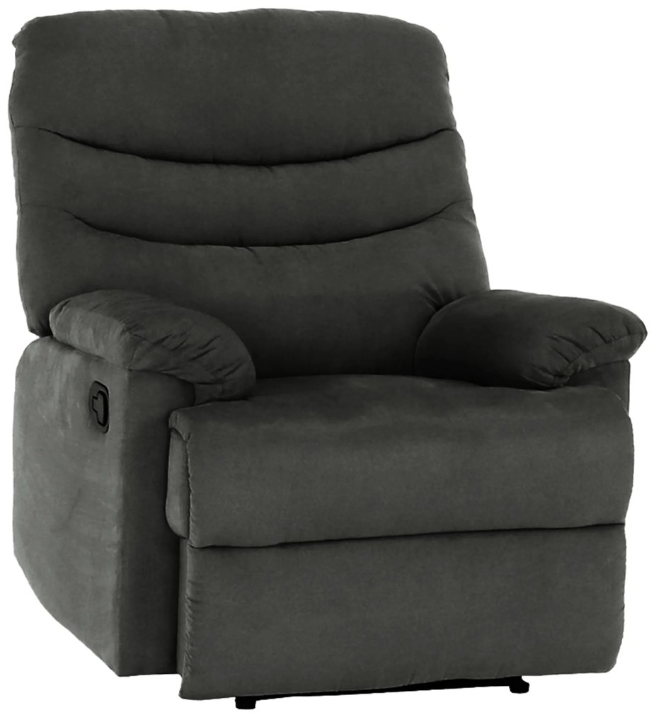 Fotoliu reglabil masaj, material textil catifea gri, LAMBERT