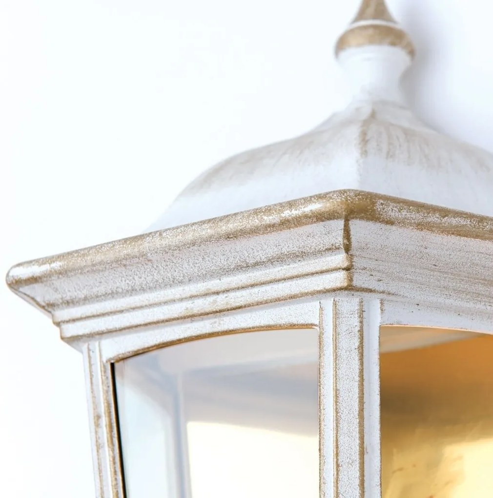 Aplica de perete exterior stil clasic IP43 Puchberg AL 11K/82505 weiß-gold/rauch OR
