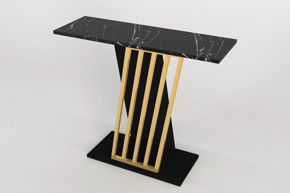 Consola Gravity Negru, Auriu 90x77x30 cm