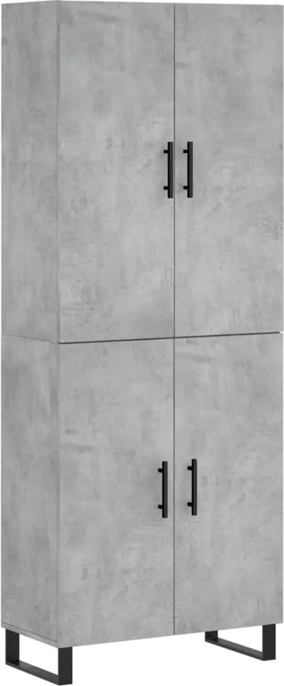 vidaXL Dulap înalt, gri beton, 69,5x34x180, lemn compozit