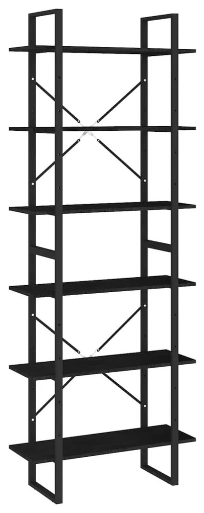 806546 vidaXL Dulap înalt, negru, 80x30x210 cm, lemn masiv de pin