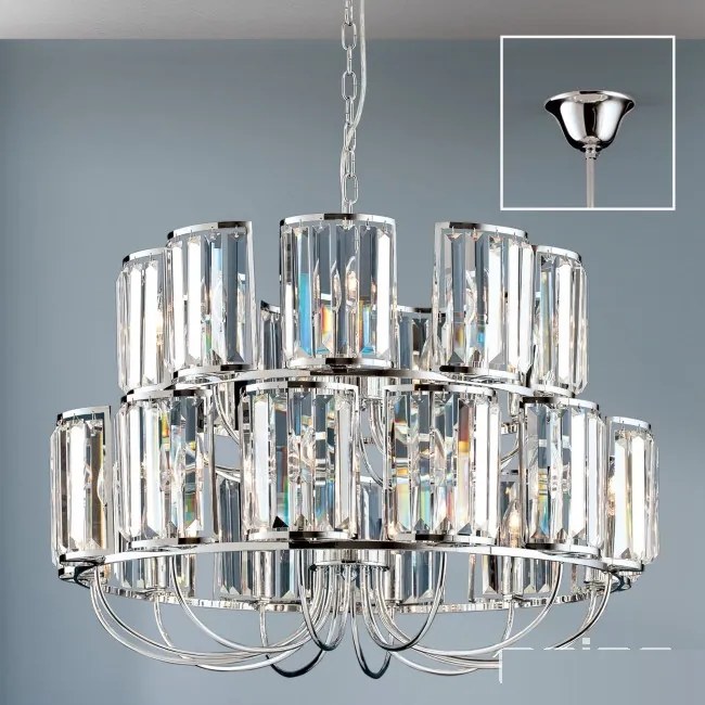 Candelabru cromat design LUX cu cristal K9 Gstaad