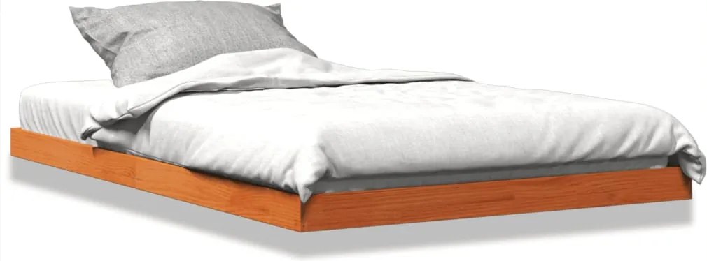 vidaXL Cadru de pat, maro ceruit, 120x190 cm, lemn masiv de pin