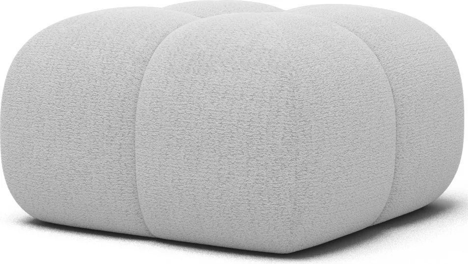 Puf Tapitat Covio 85x85x52 cm, alb Bouclé – Royal 01