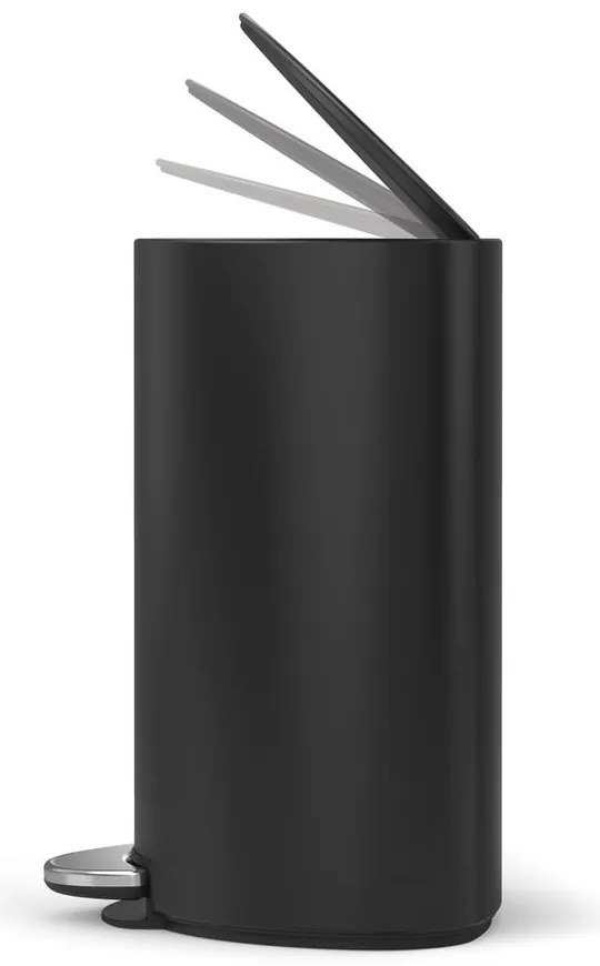 Coș de gunoi negru mat cu pedală din metal 6 l – simplehuman