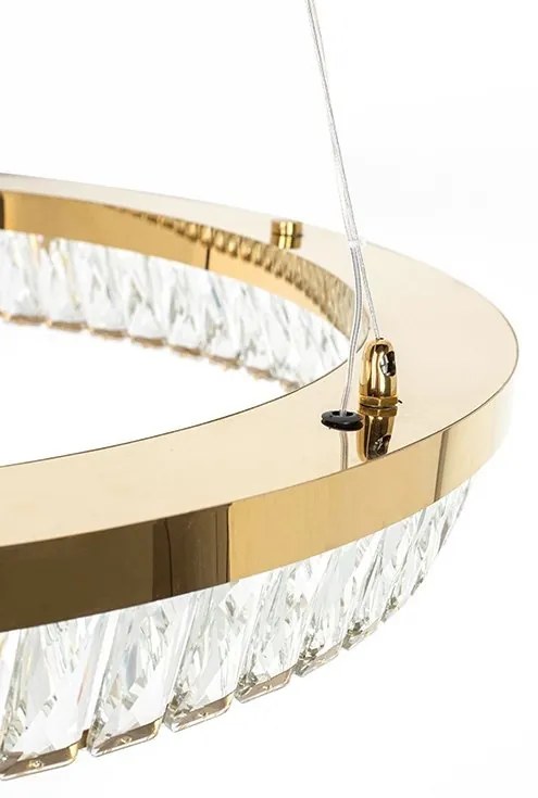 Lustra suspendata LED, Metal, Sticla, SAYOV 100 auriu