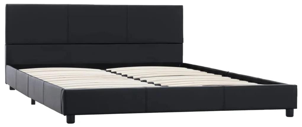 284772 vidaXL Cadru de pat, negru, 160x200 cm, piele ecologică