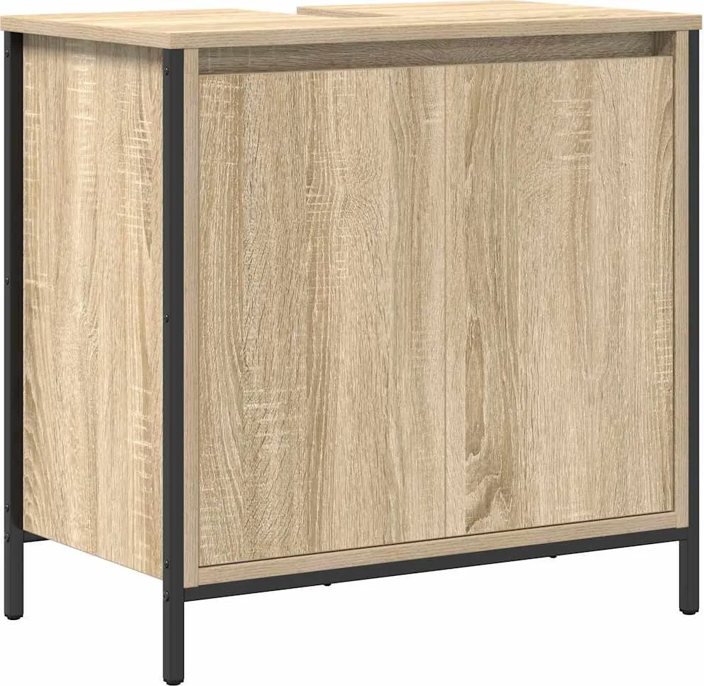 vidaXL Dulap pentru lavoar baie Stejar Sonoma 60x34,5x60 cm