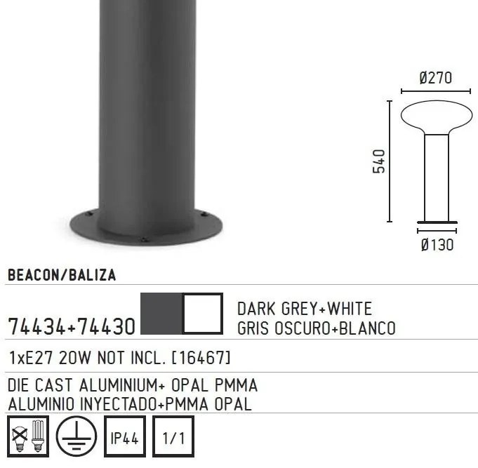 Stalp exterior 74434+glob 74430 Blub-s