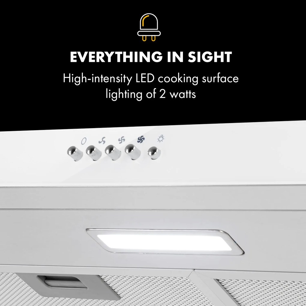 Contempo, hota incorporabila, 60 cm, 175 m³ / h, LED, inox, alb