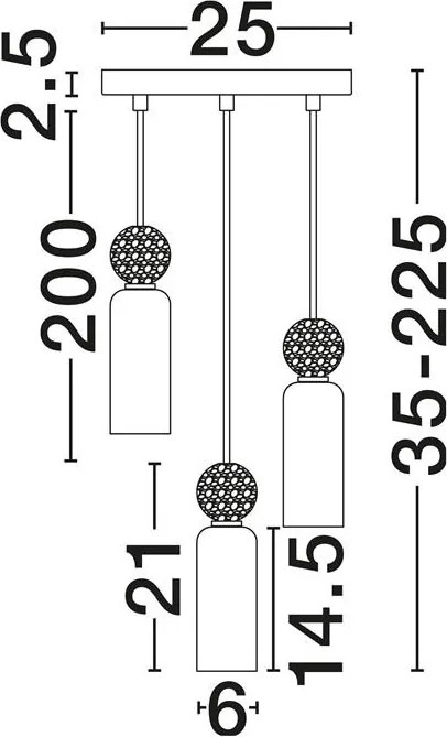 Lustra suspendata stil minimalist FILOMENA 3L
