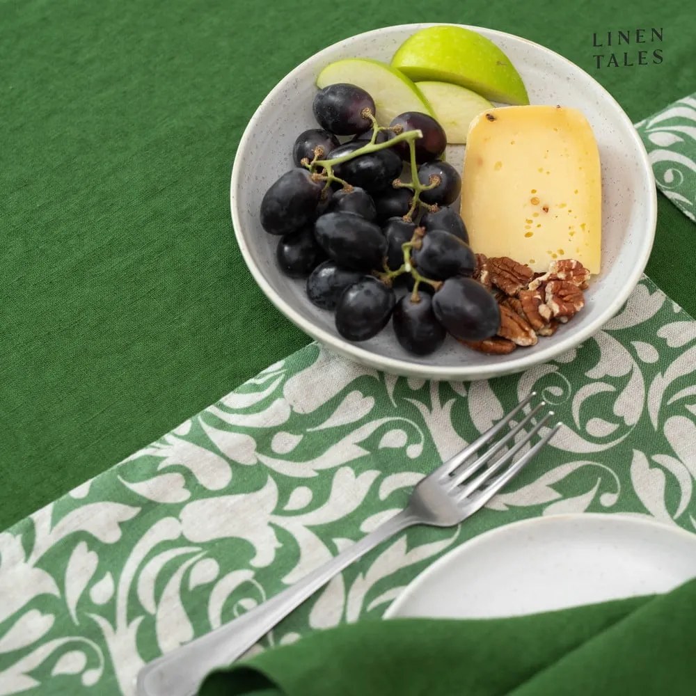 Napron de masă din in 40x150 cm True Green – Linen Tales