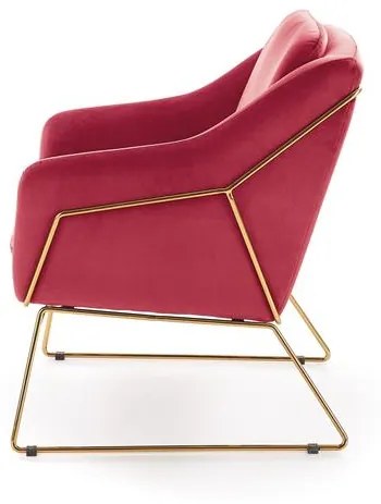 Fotoliu tapitat Soft 3 Bordo - h81 cm