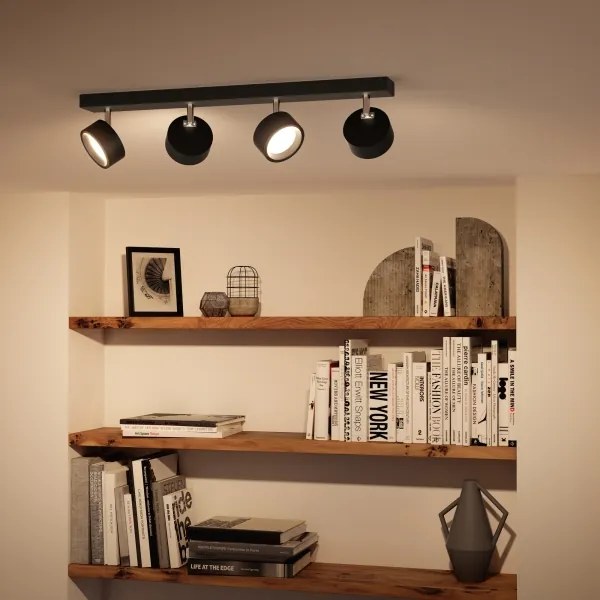 Spot LED BRACIA 4xLED/5,5W/230V negru Philips