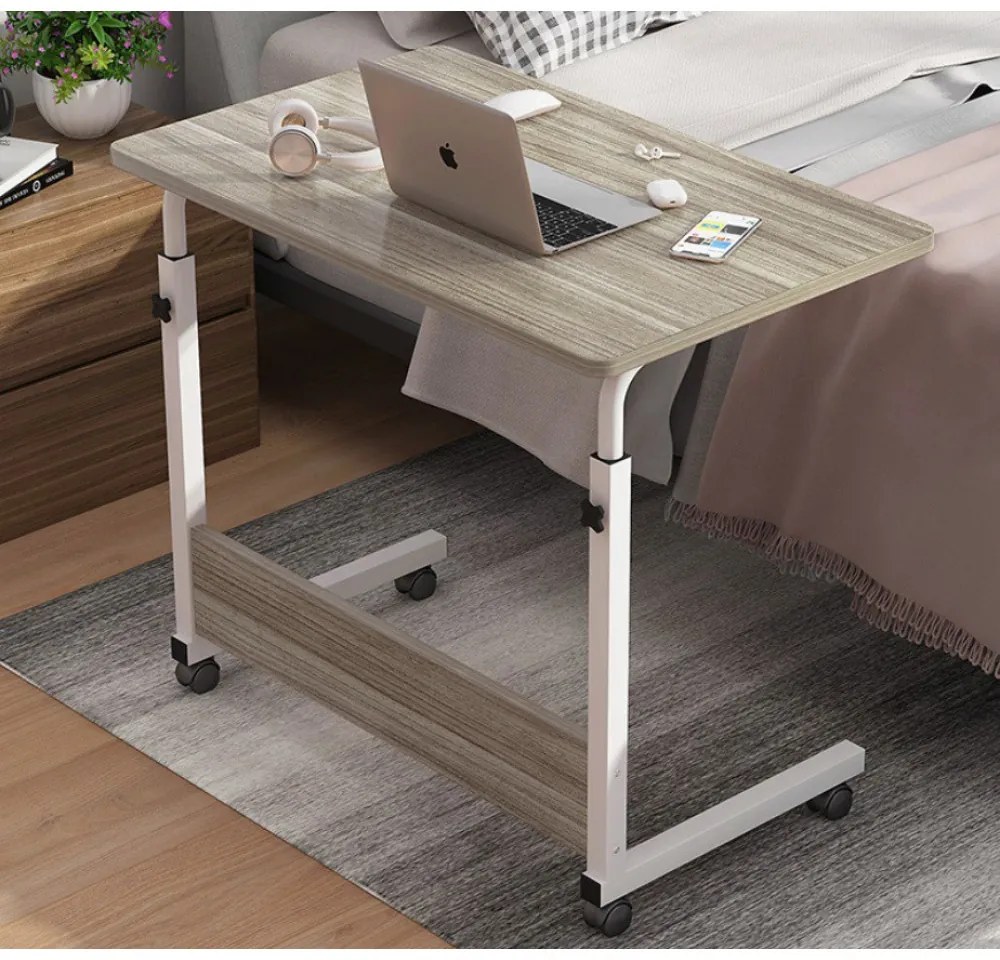 Birou mobil pentru laptop Culoare alb/maro, TABLET STL03WZ4