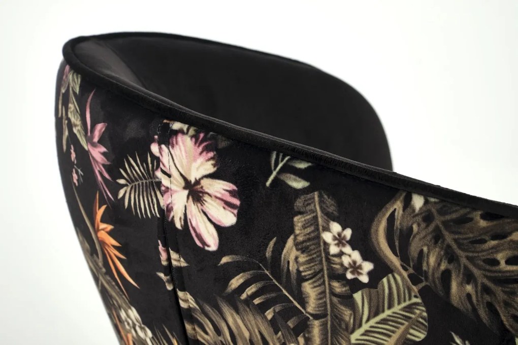 Scaun K506 negru/floral