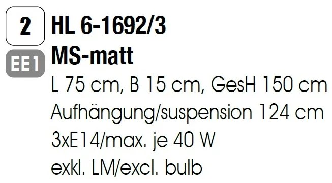 Lustra cu 3 surse de lumina design modern Madis