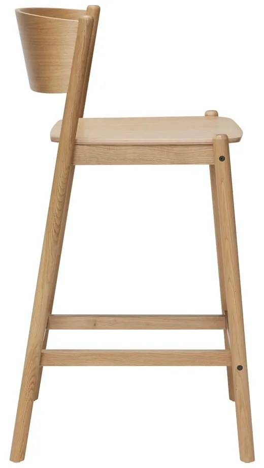 Scaun de bar în culoare naturală cu aspect de lemn de stejar (înălțime șezut 75 cm) Oblique – Hübsch