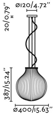 Lustră pe cablu FARO 28301 ISABELLE 1xE27/15W/230V d. 40 cm alb