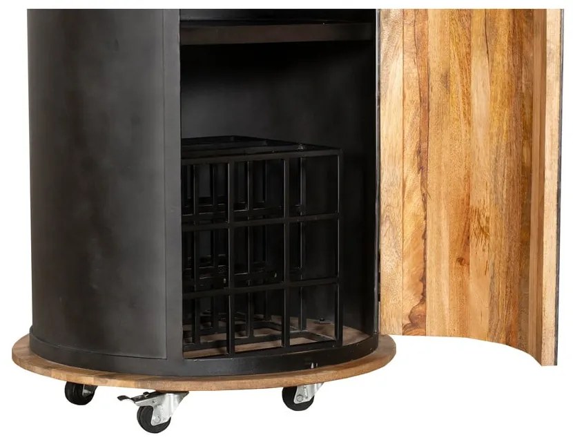 Dulap vinotecă negru din metal număr sticle 9, 60x155 cm Luni – Interia Home &amp; Living