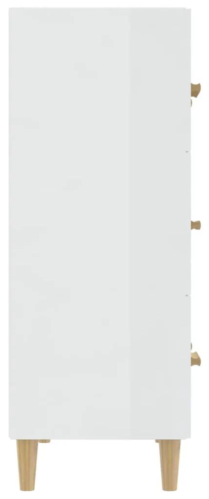 Servanta, alb extralucios, 70x34x90 cm, lemn prelucrat 1, Alb foarte lucios