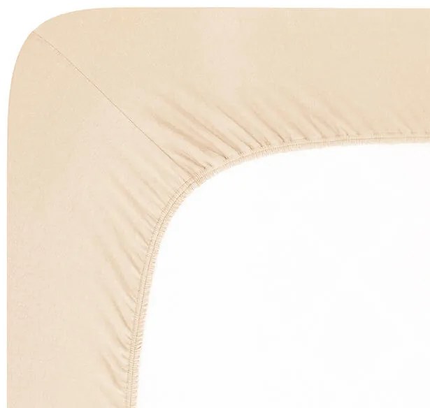 Cearșaf elastic jersey cu elastan culoarea cafelei set 2 buc 90 x 200 cm