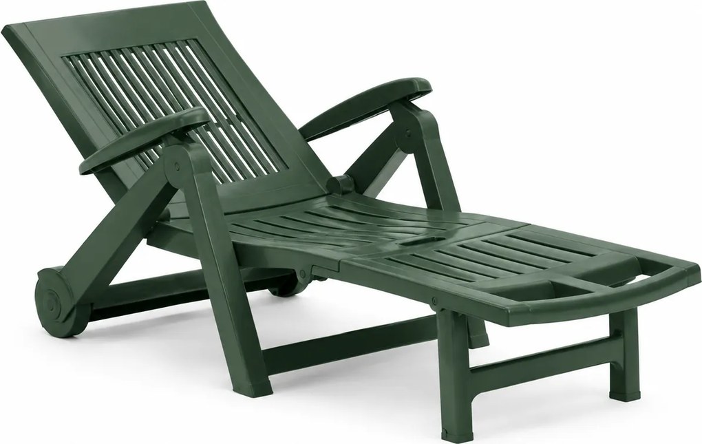 Șezlong de grădină ZIRCONE, 72×195×101 cm, verde închis I.P.A.E-Progarden