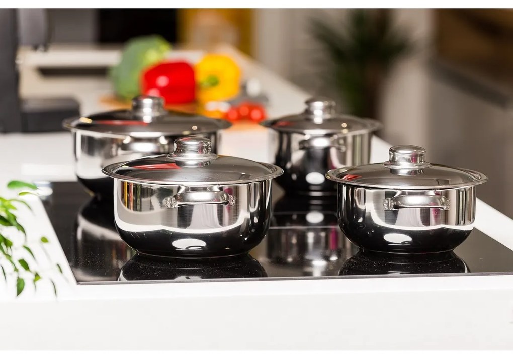 Set oale inox cu capac inox 4Home Destiny, 8 piese