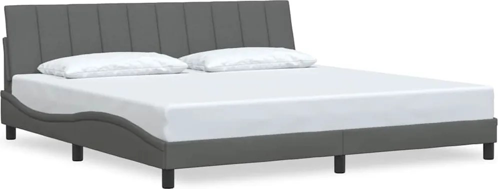 vidaXL Cadru de pat fără saltea, Hanko, gri închis, 200x200 cm, textil