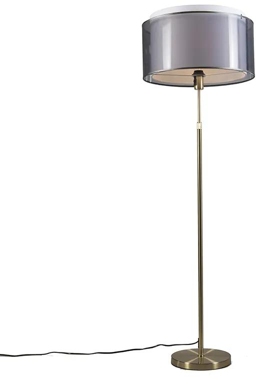 Lampă de podea auriu / alamă cu nuanță alb-negru 47 cm - Parte