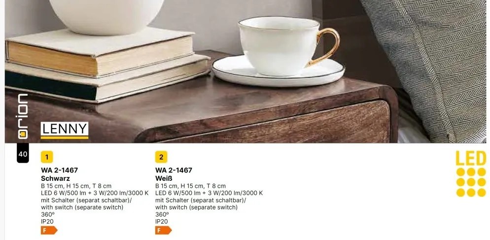 Aplica LED ambientala cu spot directionabil LENNY alba