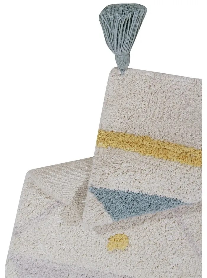 Covor pentru copii crem lavabil/țesut manual din bumbac 120x160 cm Azteca Vintage Blue – Lorena Canals