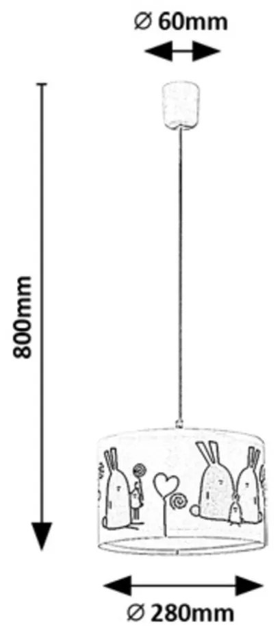 Lustra camera copii motiv iepurasi colorati Flappy