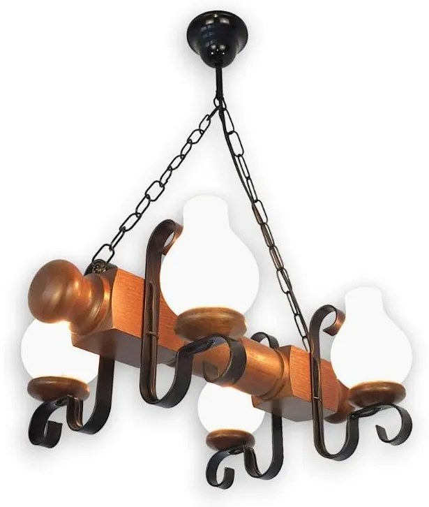 Lustră pe lanț Brilagi RUSTIC 4xE14/40W/230V fag/nuc