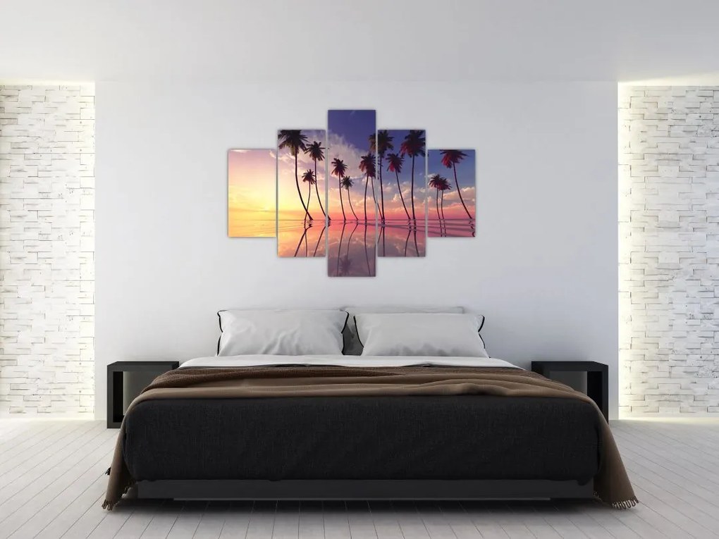 Tablou cu palmieri deasupra mării (150x105 cm)