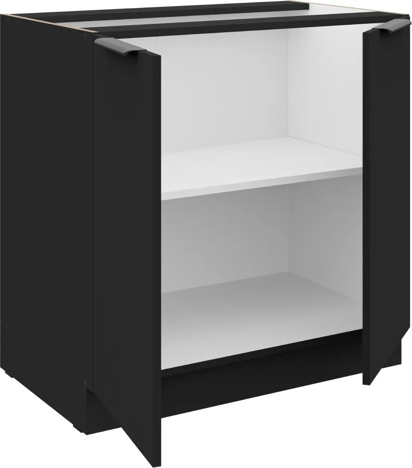Dulap inferior, negru, SIBER 80 D 2F BB