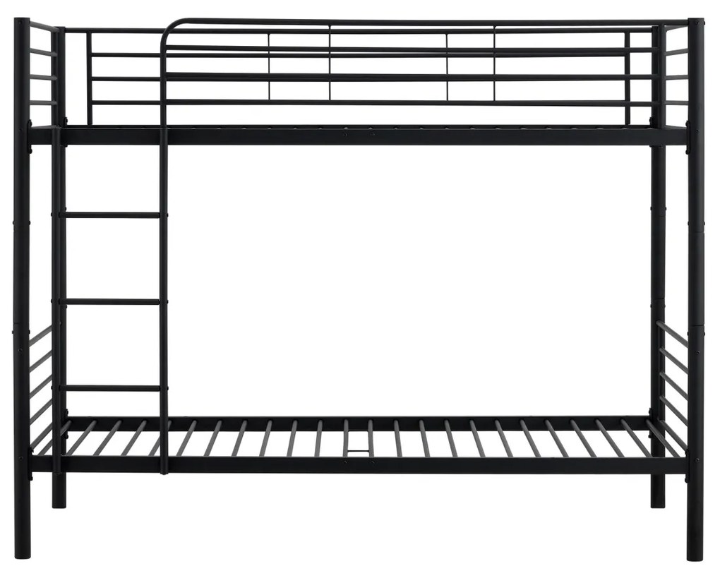 Pat supraetajat metalic Bunky negru - 90 x 200 cm