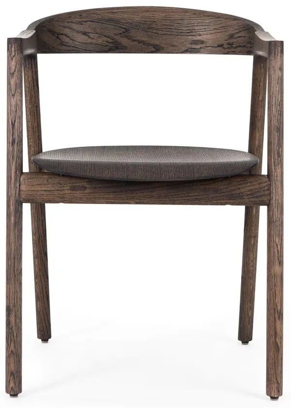 Scaun de dining maro din lemn de stejar Muna – Gazzda