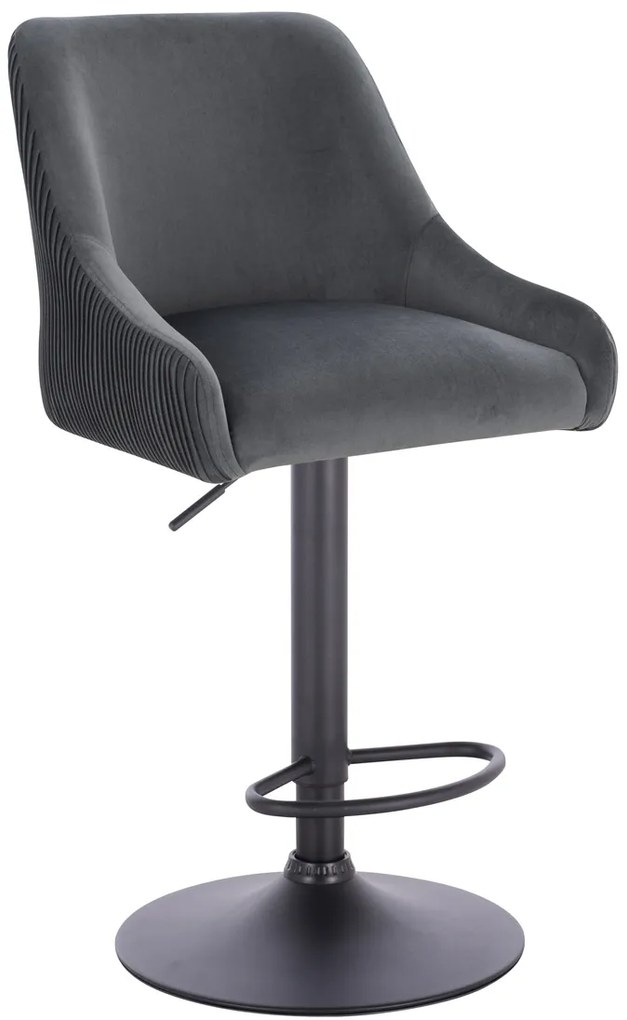 HR920W Scaun Grafit din Catifea cu Bază Neagră