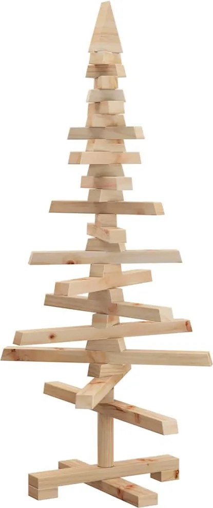 vidaXL Brad de Crăciun din lemn decorativ, 90 cm, lemn de pin masiv