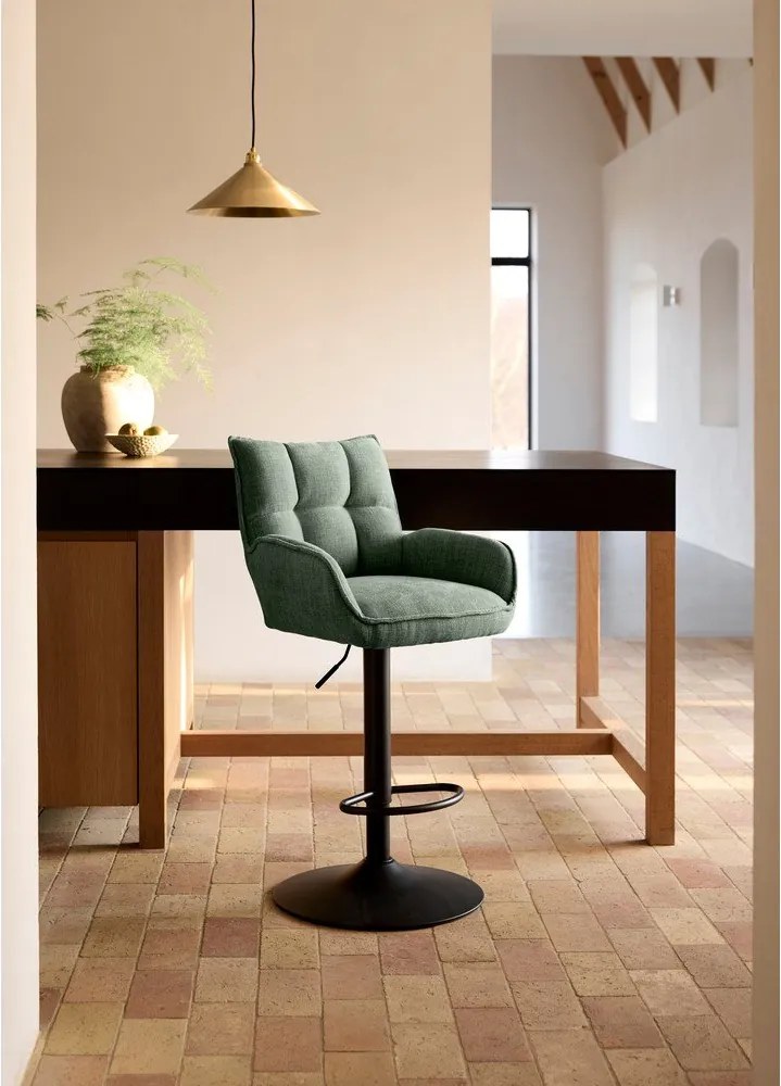 Scaune de bar verzi cu înălțime ajustabilă 2 buc. Marilla – Unique Furniture