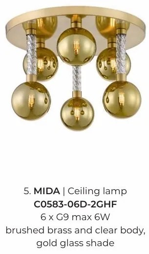 Lustra aplicata cu 6 surse de lumina design modern Mida