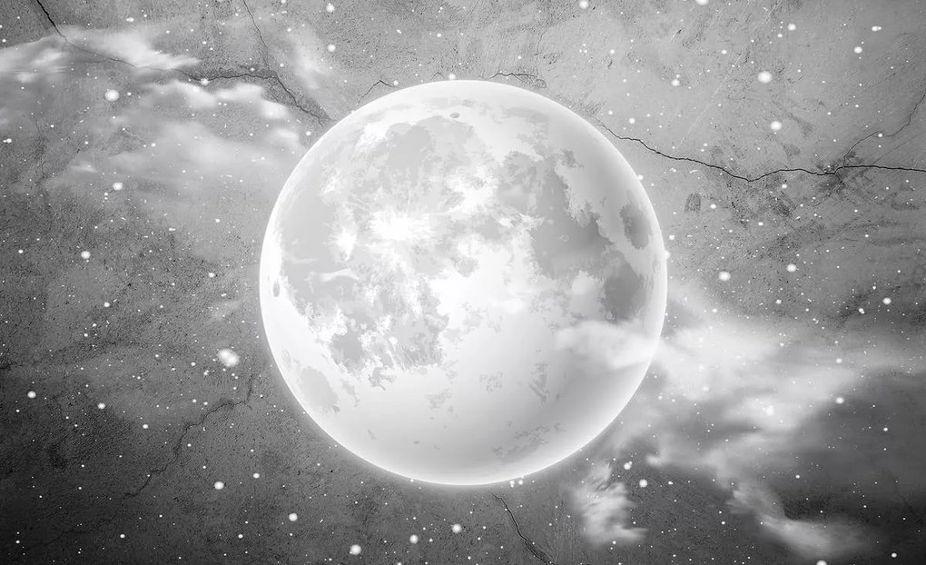 Fototapet - Luna pe beton - neagră (254x184 cm)