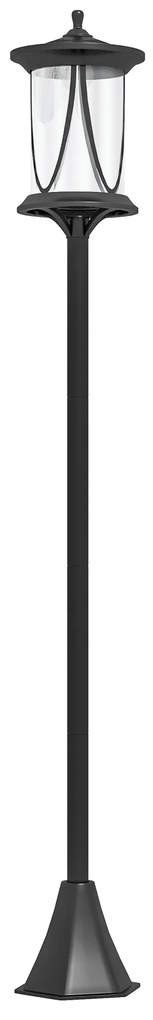 Outsunny Lampadar solar de grădină cu LED, comutator on/off, dimensiuni 17 x 17 x 127 cm, negru | Aosom Romania