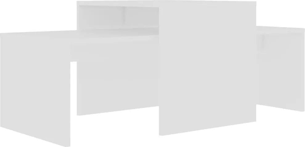 vidaXL Set măsuțe de cafea, alb, 100x48x40 cm, lemn prelucrat