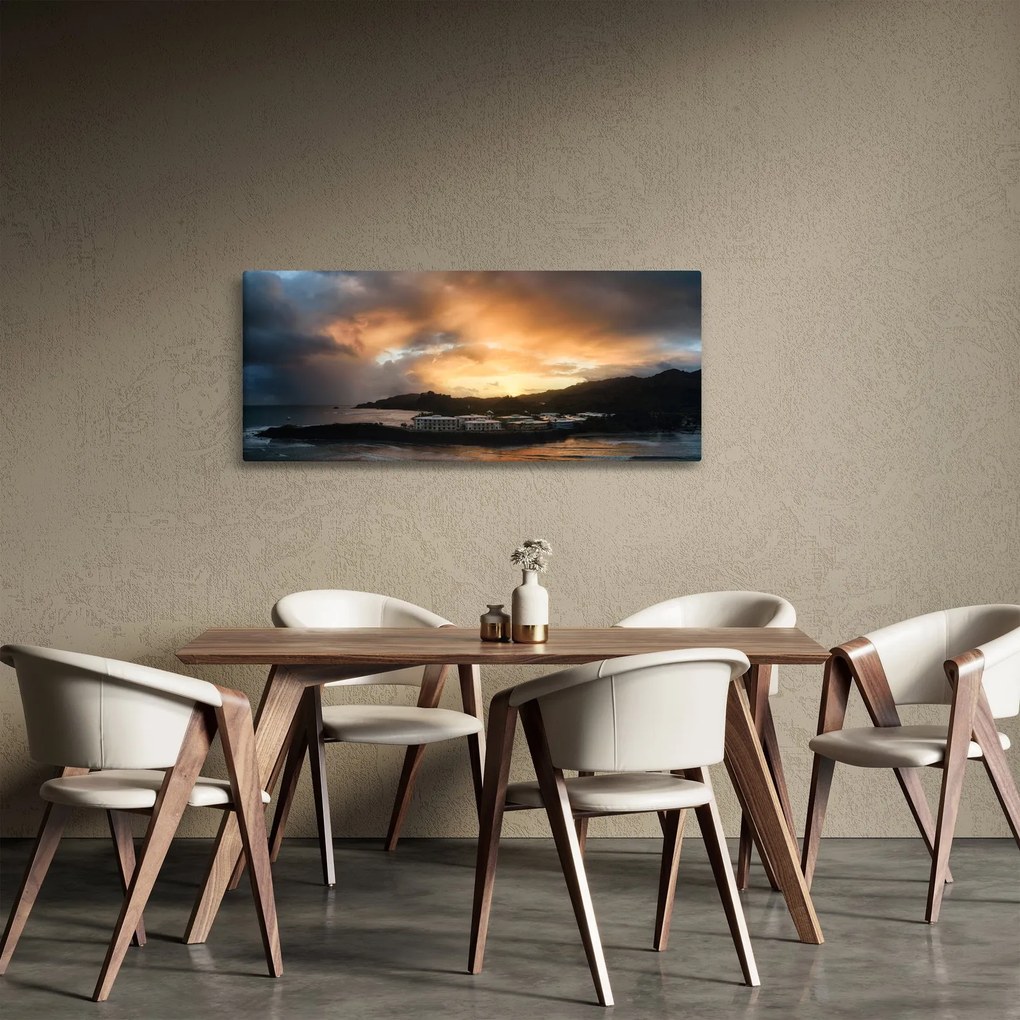 Tablou - plaja cu cerul întunecat (120x50 cm)