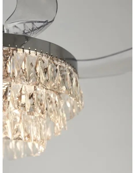 Ventilator LED de tavan FANAWAY 212923 VEIL 6xE14/4,5W/230V crom + telecomandă